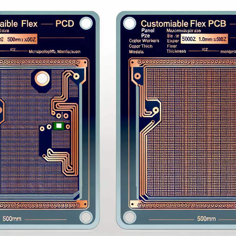 Custom Flexible PCB 500mm x 500mm Panel 0.5oz-3oz Copper